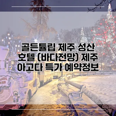 골든튤립 제주 성산 호텔 (바다전망) 제주 아고다 특가 예약정보