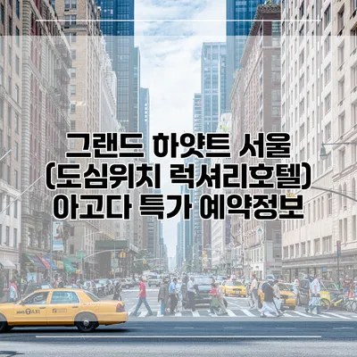 그랜드 하얏트 서울 (도심위치 럭셔리호텔) 아고다 특가 예약정보