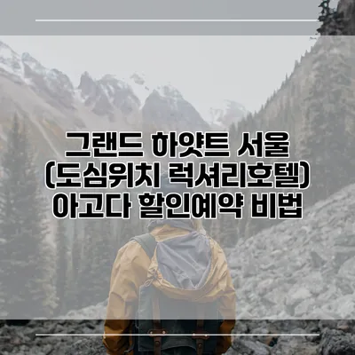 그랜드 하얏트 서울 (도심위치 럭셔리호텔) 아고다 할인예약 비법