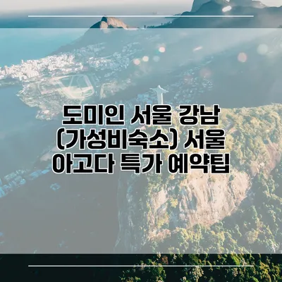 도미인 서울 강남 (가성비숙소) 서울 아고다 특가 예약팁