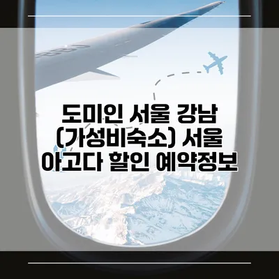 도미인 서울 강남 (가성비숙소) 서울 아고다 할인 예약정보