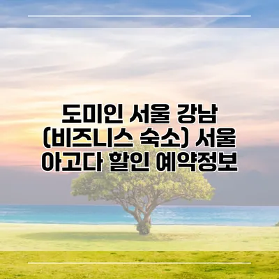 도미인 서울 강남 (비즈니스 숙소) 서울 아고다 할인 예약정보