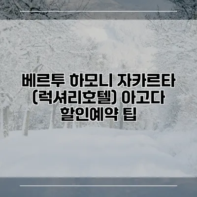 베르투 하모니 자카르타 (럭셔리호텔) 아고다 할인예약 팁