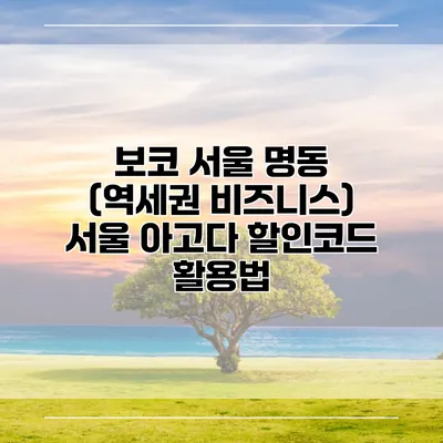 보코 서울 명동 (역세권 비즈니스) 서울 아고다 할인코드 활용법