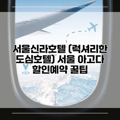 서울신라호텔 (럭셔리한 도심호텔) 서울 아고다 할인예약 꿀팁