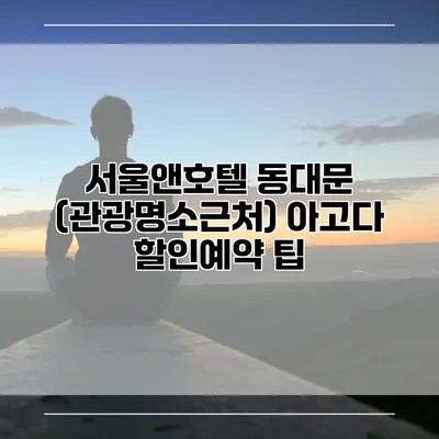 서울앤호텔 동대문 (관광명소근처) 아고다 할인예약 팁