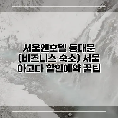 서울앤호텔 동대문 (비즈니스 숙소) 서울 아고다 할인예약 꿀팁