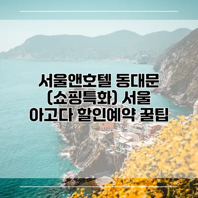 서울앤호텔 동대문 (쇼핑특화) 서울 아고다 할인예약 꿀팁