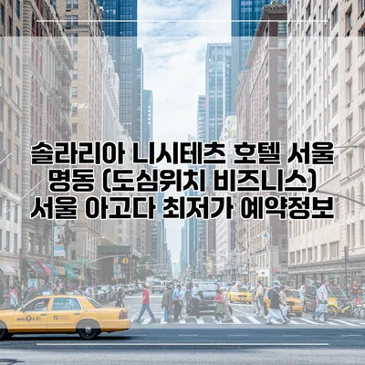 솔라리아 니시테츠 호텔 서울 명동 (도심위치 비즈니스) 서울 아고다 최저가 예약정보