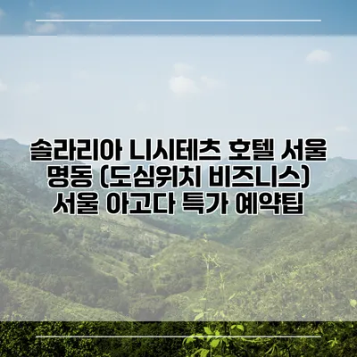 솔라리아 니시테츠 호텔 서울 명동 (도심위치 비즈니스) 서울 아고다 특가 예약팁