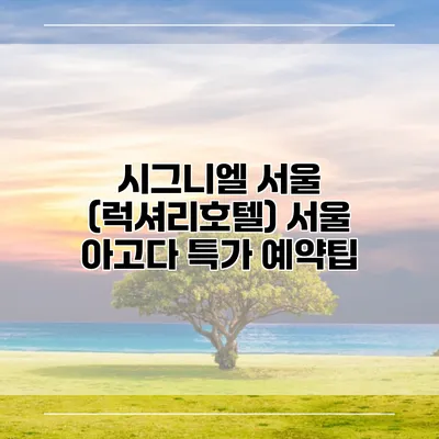 시그니엘 서울 (럭셔리호텔) 서울 아고다 특가 예약팁