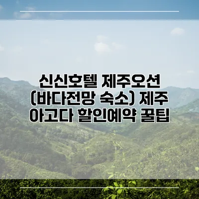 신신호텔 제주오션 (바다전망 숙소) 제주 아고다 할인예약 꿀팁