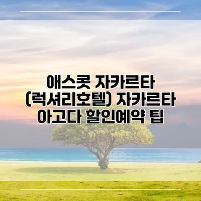 애스콧 자카르타 (럭셔리호텔) 자카르타 아고다 할인예약 팁
