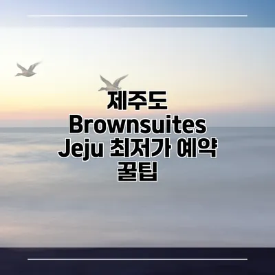 제주도 Brownsuites Jeju 최저가 예약 꿀팁