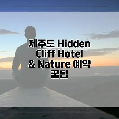 제주도 Hidden Cliff Hotel & Nature 예약 꿀팁