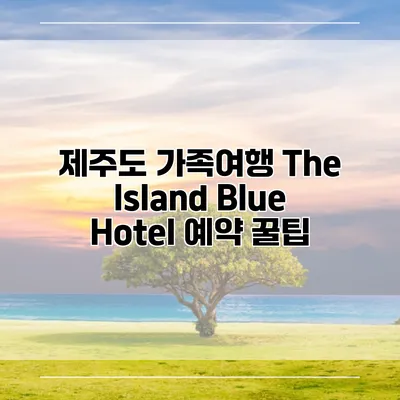 제주도 가족여행 The Island Blue Hotel 예약 꿀팁