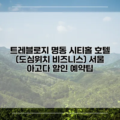 트레블로지 명동 시티홀 호텔 (도심위치 비즈니스) 서울 아고다 할인 예약팁
