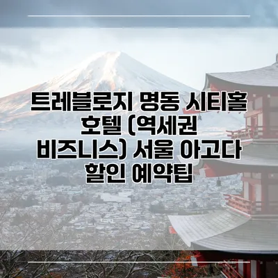 트레블로지 명동 시티홀 호텔 (역세권 비즈니스) 서울 아고다 할인 예약팁