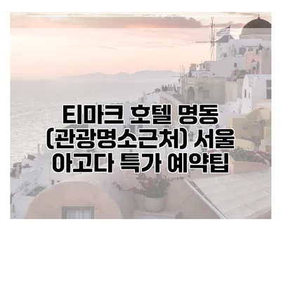 티마크 호텔 명동 (관광명소근처) 서울 아고다 특가 예약팁