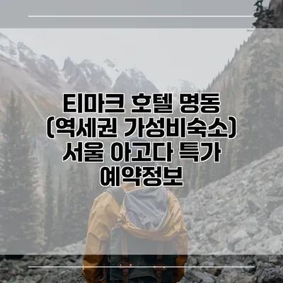 티마크 호텔 명동 (역세권 가성비숙소) 서울 아고다 특가 예약정보