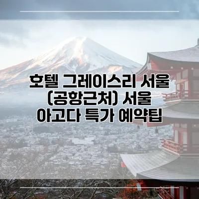호텔 그레이스리 서울 (공항근처) 서울 아고다 특가 예약팁