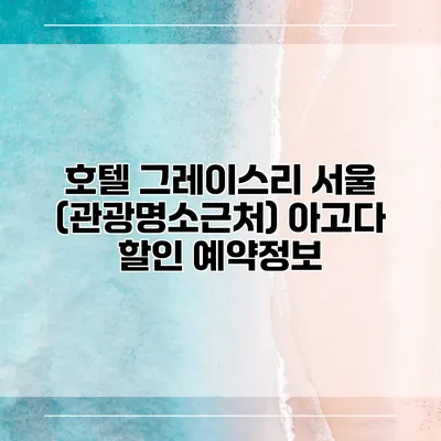 호텔 그레이스리 서울 (관광명소근처) 아고다 할인 예약정보