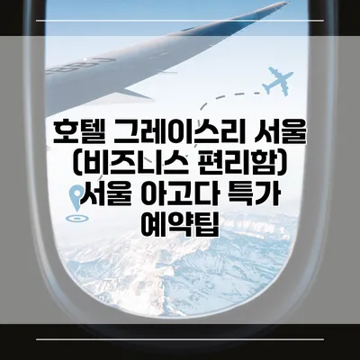 호텔 그레이스리 서울 (비즈니스 편리함) 서울 아고다 특가 예약팁