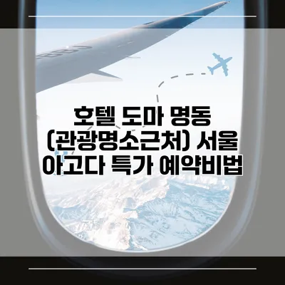 호텔 도마 명동 (관광명소근처) 서울 아고다 특가 예약비법
