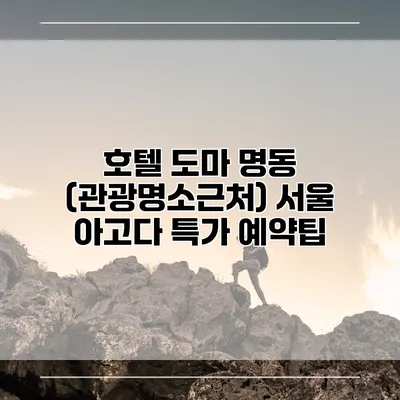 호텔 도마 명동 (관광명소근처) 서울 아고다 특가 예약팁
