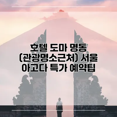 호텔 도마 명동 (관광명소근처) 서울 아고다 특가 예약팁