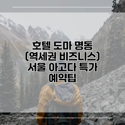 호텔 도마 명동 (역세권 비즈니스) 서울 아고다 특가 예약팁