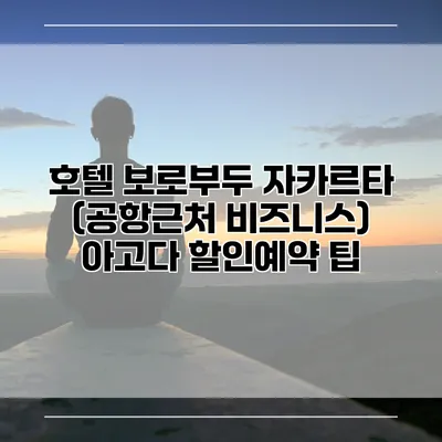 호텔 보로부두 자카르타 (공항근처 비즈니스) 아고다 할인예약 팁