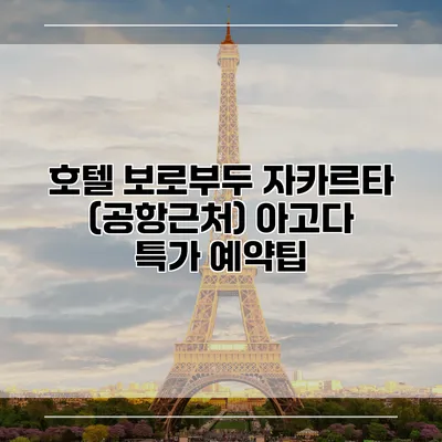 호텔 보로부두 자카르타 (공항근처) 아고다 특가 예약팁