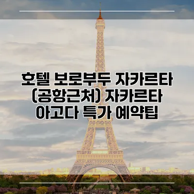 호텔 보로부두 자카르타 (공항근처) 자카르타 아고다 특가 예약팁