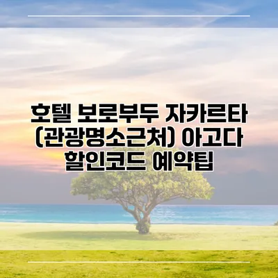 호텔 보로부두 자카르타 (관광명소근처) 아고다 할인코드 예약팁