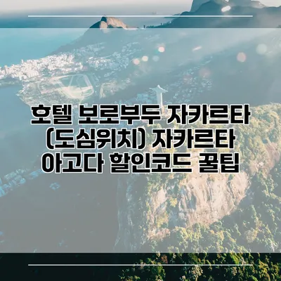 호텔 보로부두 자카르타 (도심위치) 자카르타 아고다 할인코드 꿀팁