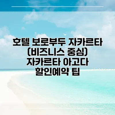 호텔 보로부두 자카르타 (비즈니스 중심) 자카르타 아고다 할인예약 팁