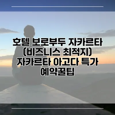 호텔 보로부두 자카르타 (비즈니스 최적지) 자카르타 아고다 특가 예약꿀팁