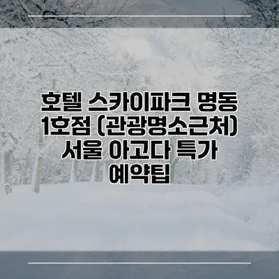 호텔 스카이파크 명동 1호점 (관광명소근처) 서울 아고다 특가 예약팁