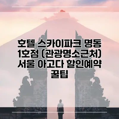 호텔 스카이파크 명동 1호점 (관광명소근처) 서울 아고다 할인예약 꿀팁