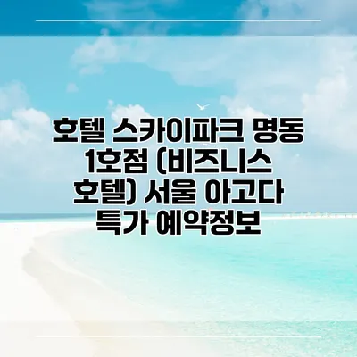 호텔 스카이파크 명동 1호점 (비즈니스 호텔) 서울 아고다 특가 예약정보