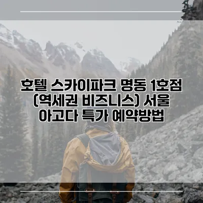 호텔 스카이파크 명동 1호점 (역세권 비즈니스) 서울 아고다 특가 예약방법