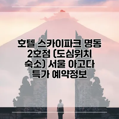 호텔 스카이파크 명동 2호점 (도심위치 숙소) 서울 아고다 특가 예약정보