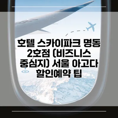 호텔 스카이파크 명동 2호점 (비즈니스 중심지) 서울 아고다 할인예약 팁