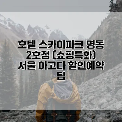 호텔 스카이파크 명동 2호점 (쇼핑특화) 서울 아고다 할인예약 팁