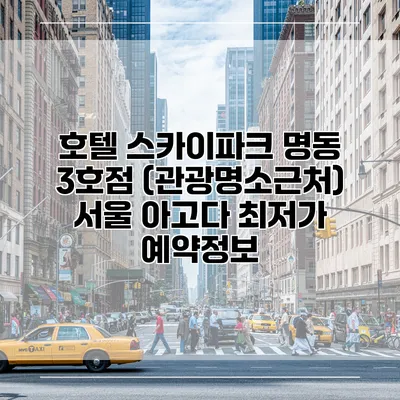 호텔 스카이파크 명동 3호점 (관광명소근처) 서울 아고다 최저가 예약정보