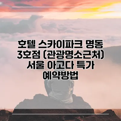 호텔 스카이파크 명동 3호점 (관광명소근처) 서울 아고다 특가 예약방법