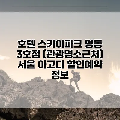 호텔 스카이파크 명동 3호점 (관광명소근처) 서울 아고다 할인예약 정보