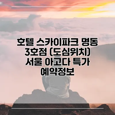 호텔 스카이파크 명동 3호점 (도심위치) 서울 아고다 특가 예약정보