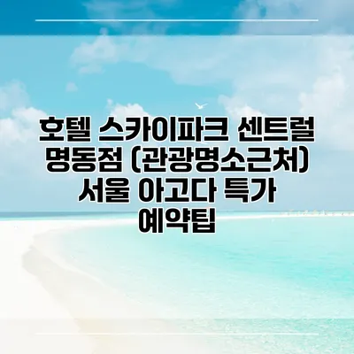 호텔 스카이파크 센트럴 명동점 (관광명소근처) 서울 아고다 특가 예약팁